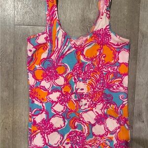 Lilly Pulitzer Women's Pink Floral Tank Top - Vibrant Multicolor Print